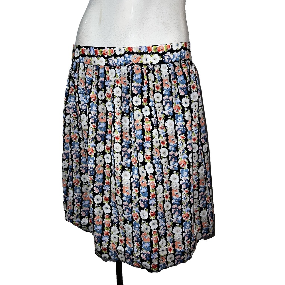 J.Crew Mercantile Womens Floral Stripe Mini Skirt Multi Size 8 Cottagecore